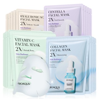 20pcs BIOAQUA Centella Collagen Face Mask Moisturizing Refreshing Sheet Masks Hyaluronic Acid Facial Mask Skin Care Pr00