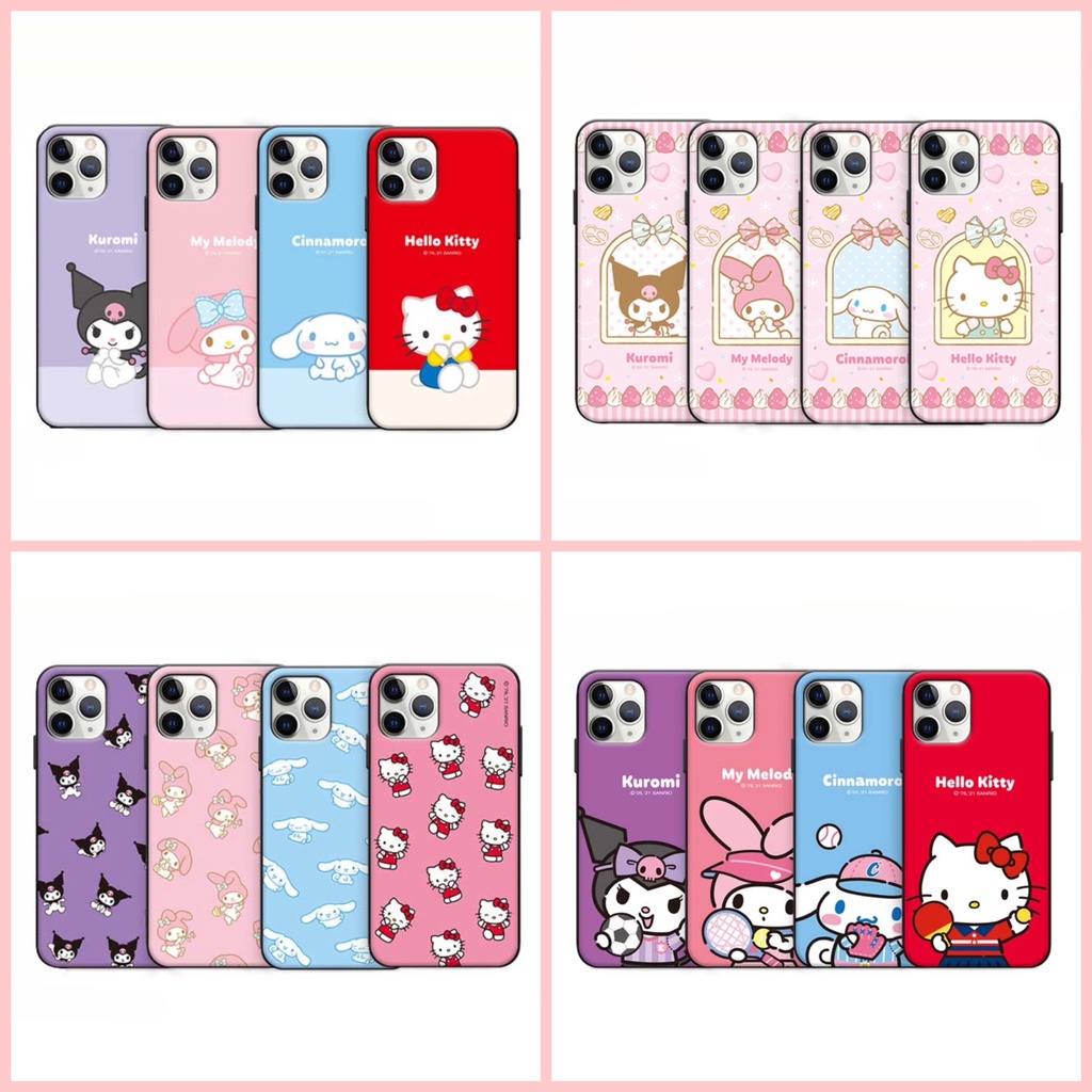 🇰🇷 【Compatible for iPhone 14 Series Added】 Hello Kitty Sanrio Magnetic Open Card Bumper Case Galaxy Samsung Note 14pro 13 S22 s2b