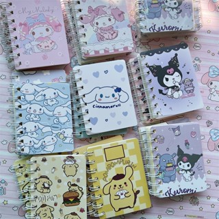 Peach A7 Sanrio Coil notepad Cute little book Kuromi Cinnamoroll Memo Pad School Office Stationery Notepad