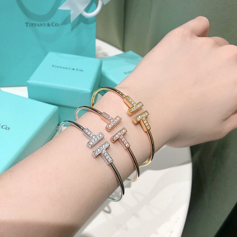 กำไลข้อมือ แฟชั่นแบรนด์ดัง T Wired Diamond ประดับเพชร ไม่ลอกไม่ดำ ปรับขนาดได้