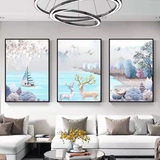 (1เซ็ท3รูป) รูปภาพติดผนัง ภาพวาดตกแต่งบ้าน พร้อมกรอบ 30*40Cm  ภาพติดผนัง รูปติดผนัง ภาพแต่งบ้าน ภาพเเต่งบ้าน