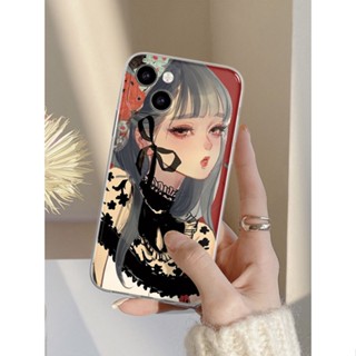 Japanese and Korean anime girls เคสไอโฟน iPhone 8 Plus case X Xr Xs Max Se 2020 cover เคส iPhone 13 12 pro max 7 Plus 11