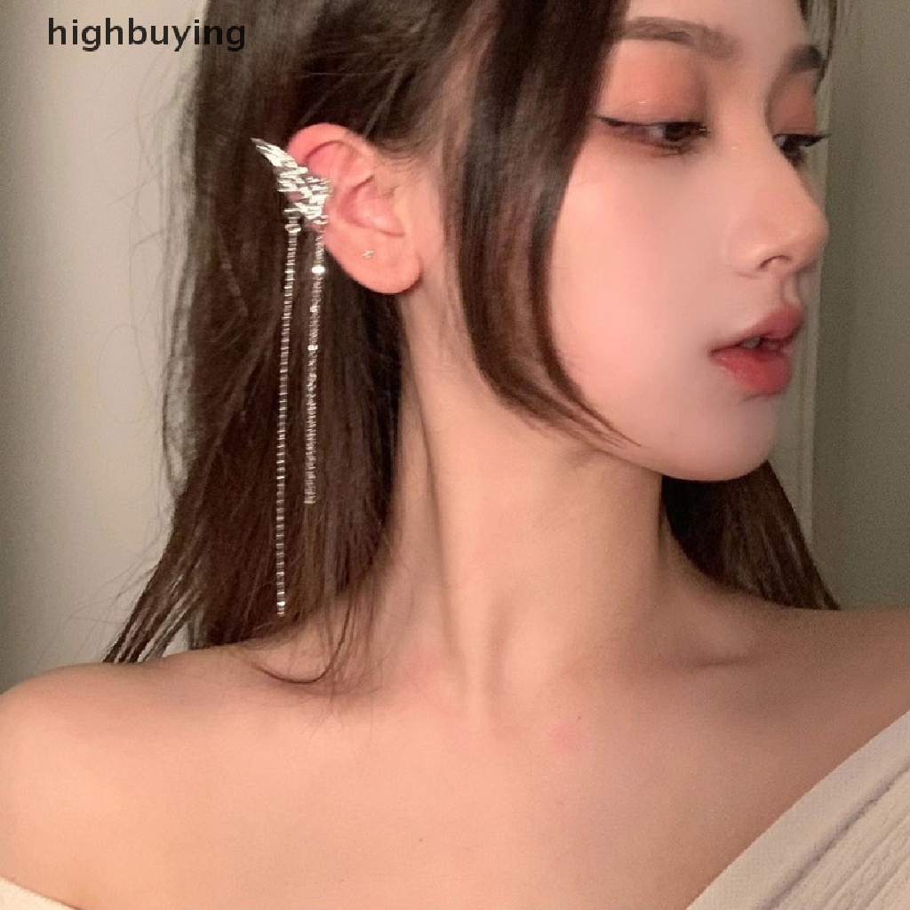 [highbuying] มีสินค้า ใหม่ ต่างหูโลหะ ห้อยพู่ยาว รูปปีกผีเสื้อ สไตล์พังก์ เครื่องประดับสตรี 2022 1 ชิ้น