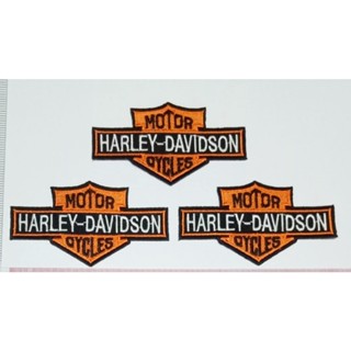 ฮาร์ลีย์ เดวิดสัน Harley Davidson ตัวรีดเสื้อ อาร์มรีดเสื้อ ปักเสื้อผ้า ได้ ตกแต่งเสื้อผ้า ทนทาน งาน diy 3 ชิ้น