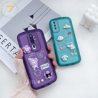 Zymello เคส OPPO Reno 8T 4G Reno 8T 5G Reno8 Z 5G Reno7 Z 5G Reno6 Z 5G Reno 8 5G Reno 7 5G Reno 6 5G Reno 5 การ์ตูนแฟชั่น 3D Big Ear Dog อุปกรณ์เสริมซิลิโคนเคสโทรศัพท์