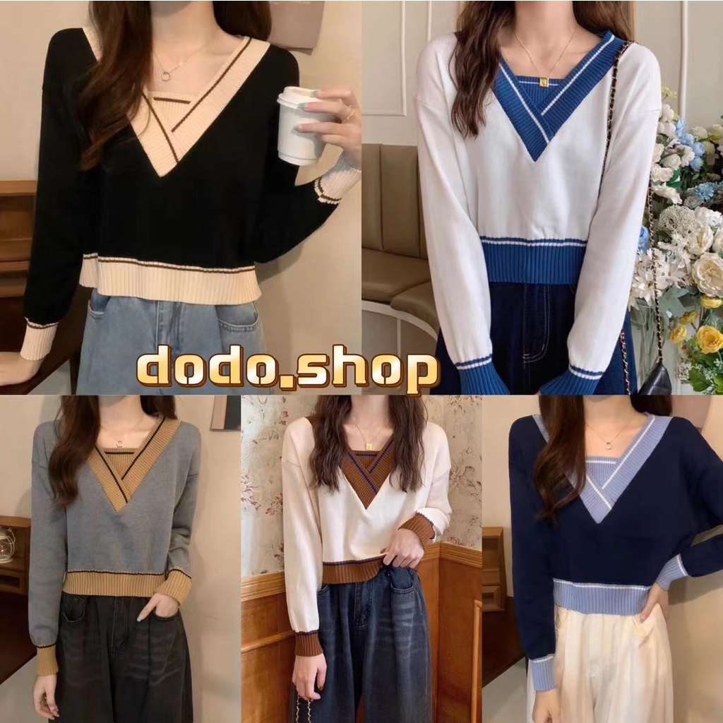 [DODO] พร้อมส่ง | สเว็ตเตอร์ไหมพรมสไตล์เกาหลีโทนสีสวย เสื้อไหมพรม สไตล์เรโทร (9313)