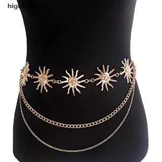 [highbuying] เข็มขัดโซ่โลหะ หลายชั้น สไตล์พังก์ โกธิค สําหรับผู้หญิง