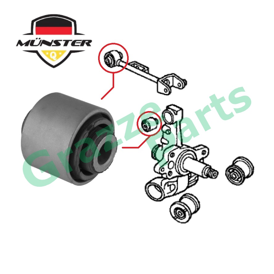Münster Knuckle Bush ด้านหลังด้านบนแขน 52395-S5A-004 สําหรับ Honda CRV CR-V S9A SWA RD5 RE4 Odyssey 