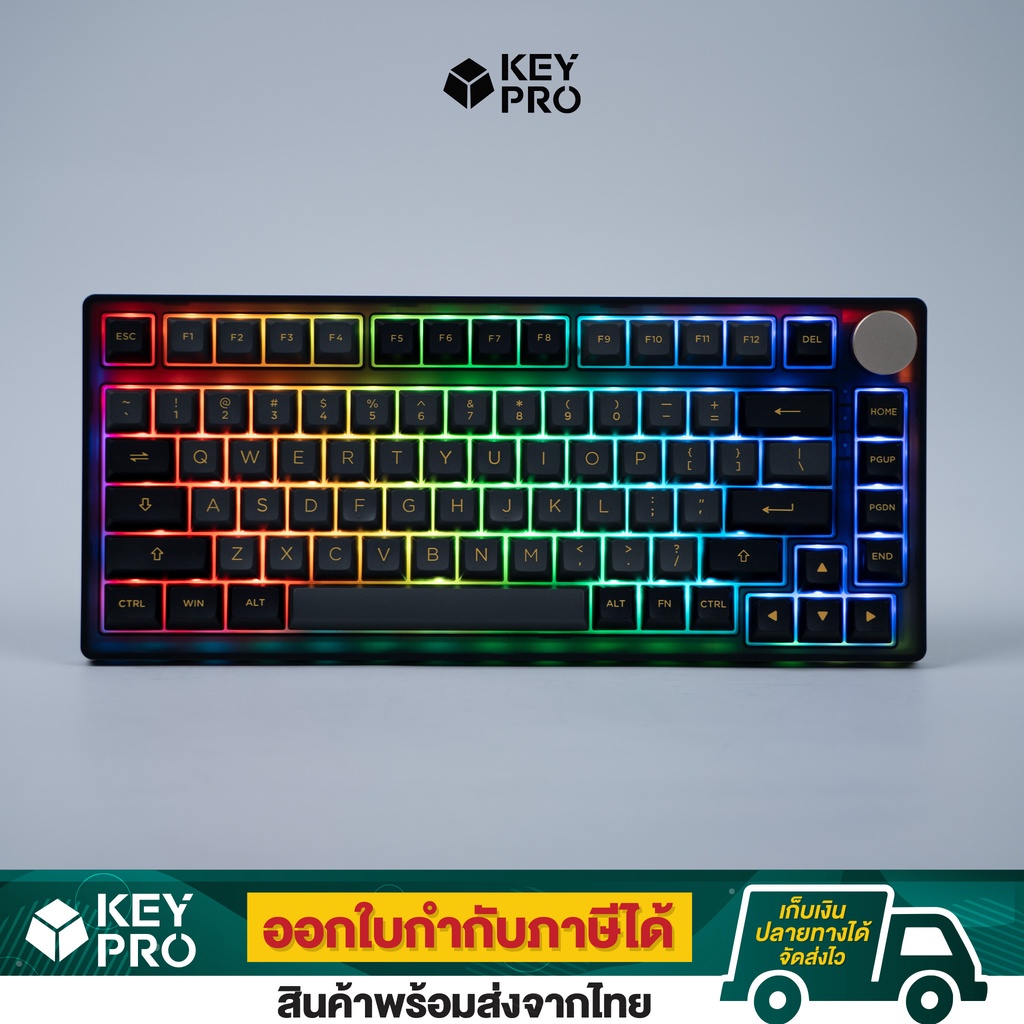  akko pc75b plus v2 blackgold rgb hotswap 2 4ghz bluetooth