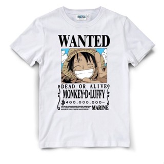 เสื้อแฟชั่นผญ เสื้อยืดวินเทจ เสื้อยืดโอเวอร์ไซส์เสื้อยืดOnepieceลิขสิทธิ์แท้_สีขาว_(T0002)S-3XL Tee