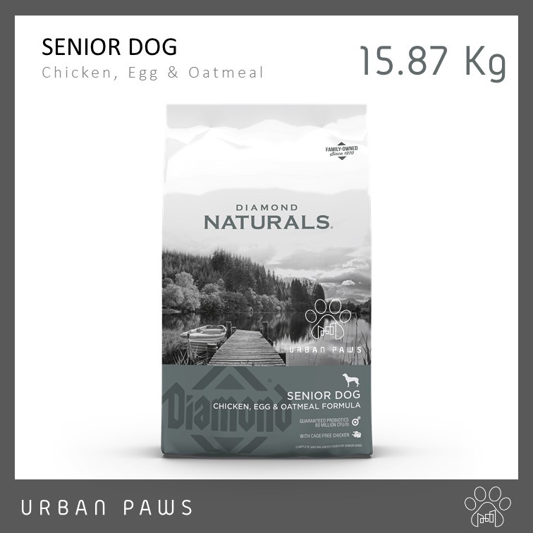 อาหารสุนัข Diamond Naturals - Senior Dog สูตรไก่ ไข่ และข้าวโอ๊ต สำหรับสุนัขอายุ 8 ปีขึ้นไป ขนาด 15 Kg.
