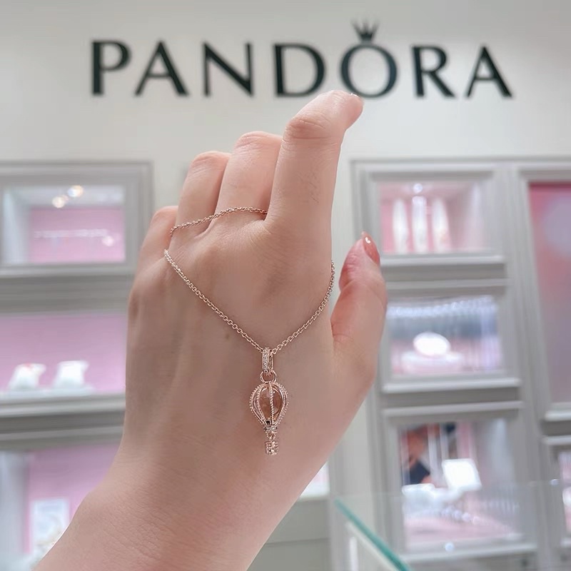 [พร้อมส่งทีไทย]Pandora สร้อยคอ สร้อยคอพร้อมจี้ บอลลูน Sparkling Hot Air Balloon Necklaceของขวัญสำหรับคนพิเศษของแท้P27P28
