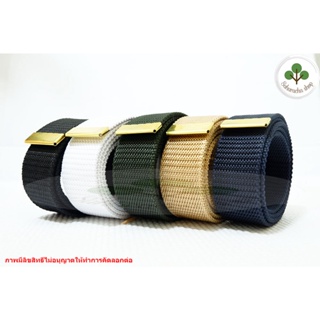 สายเข็มขัดไนลอน ตอกหางทองเหลืองสำหรับหัวเข็มขัดแบบมีฟันล็อคม…