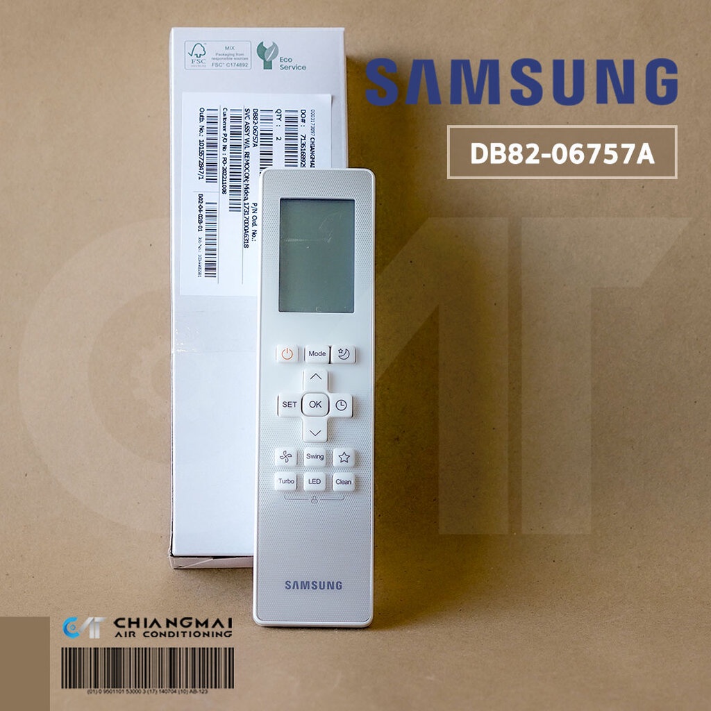 DB82-06757A รีโมทแอร์ Samsung รีโมทแอร์ซัมซุง ของแท้ศูนย์ รุ่น AR09AGHQAWKNST, AR12AGHQ, AR18AGHQ, AR24AGHQ