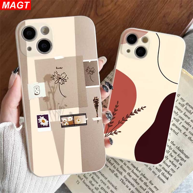 เคส Huawei P30 Lite Nova 5T Nova 3i Nova 7i Y6P Y7A Y6 Pro Y7 Pro 2019 Y9S ข้าวสาลี รูปทรงเรียบง่าย ดอกไม้ ภาพวาด เคสแม่เหล็ก