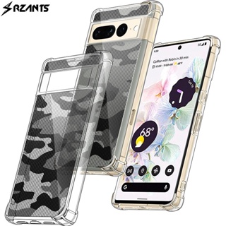 สําหรับ Google Pixel 7 Pro เคส Rzants กันกระแทก ป้องกันลายนิ้วมือ โปร่งใส ลายพราง บาง นิ่ม TPU เคสด้านหลัง