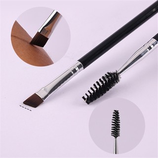 Double Head Eyebrow Brush Eyelash Brush Eyebrow Sweeping Eyelash Roll Spiral Brush Oblique Angle Eyebrow Chalk Makeup Brush Eyebrow Brush Tools Wholesale