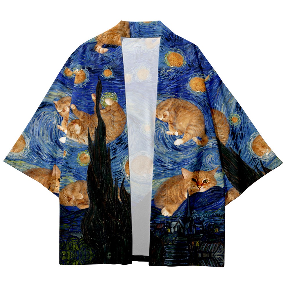 Plus Size Fashion Loose Japanese Harajuku Streetwear Cardigan Women Men Haori Kimono Cosplay Shirts Top Yukata Clothes #4