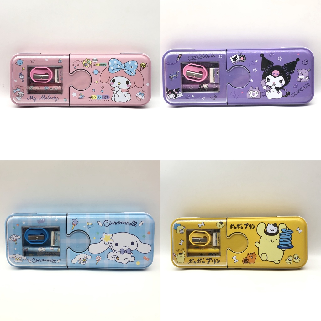 กล่องดินสอเหล็ก 2ชั้น พร้อมเครื่องเขียน ลายการ์ตูน | Bluerubystore