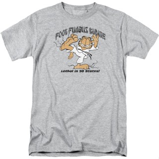 Foot Fungus Karate Garfield T-Shirt เสื้อยืดสีขาวผู้ชาย เสื้อคนอ้วนผญ เสื้อคู่วินเทจ