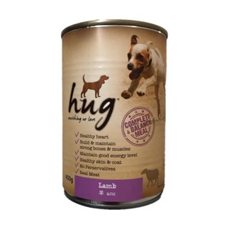 Hug Dog Food อาหารสุนัขโต 400 G ฮัก รสแกะ 6 กระป๋อง