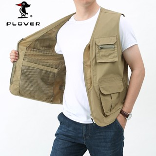 PLOVER เสื้อกั๊กแจ็กเก็ตแขนกุด มีหลายกระเป๋า สไตล์ยุทธวิธี สําหรับผู้ชาย