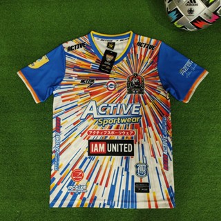 เสื้อบอล สีสันสะดุดตา ผ้าไมโคร คอวี รหัส No.V4