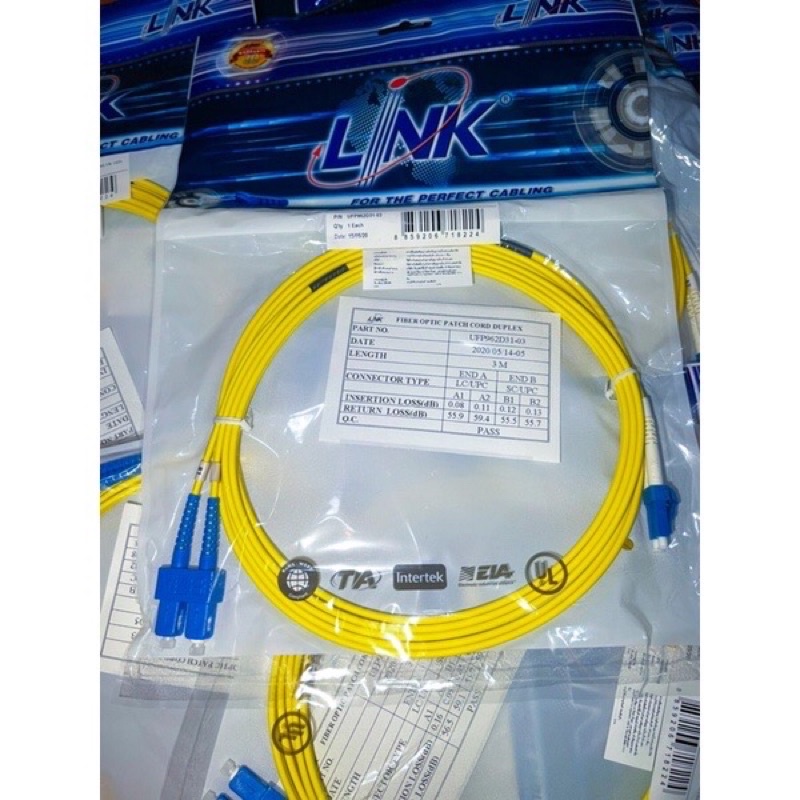 UFP962D31-03 Fiber Optic SC-LC Patch Cord 9/125 μm (OS2), Duplex Single-mode, (3.0 mm Jacket)/UPC-UP