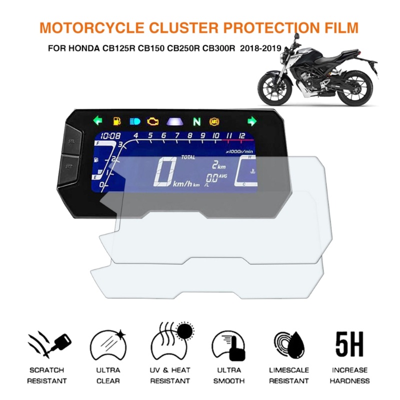 SPT * 2pcs รถจักรยานยนต์ Scratch Cluster Dashboard ป้องกันหน้าจอเครื่องมือฟิล์มเหมาะสําหรับ CB150R C