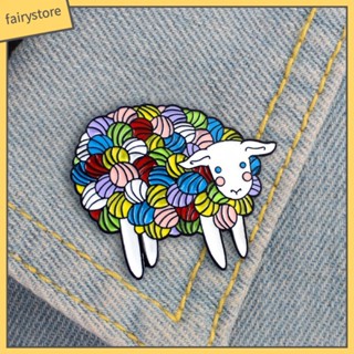 Fairystore| ป้ายเคลือบปกเสื้อสําหรับเด็กที่มีสีสัน เข็มกลัดปกแกะ ลายการ์ตูน