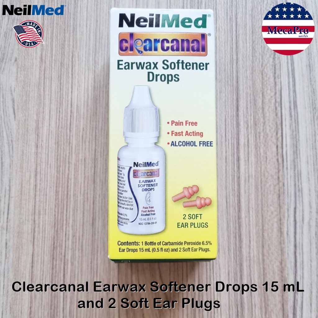 NeilMed® Clearcanal Earwax Softener Drops 15 mL, 2 Soft Ear Plugs