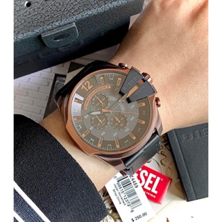 ⌚นาฬิกา DIESEL MEGA CHIEF DZ4459 หล่อมาก หน้าปัดสีดำ  ตัวเรือน Stainless สีCopper หายาก ของแท้ 100%