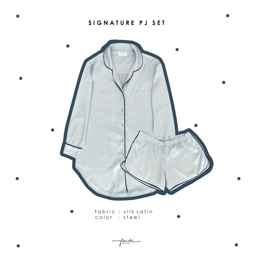 Panche.Sleepwear - ชุดนอนรุ่น  Signature สี Steel