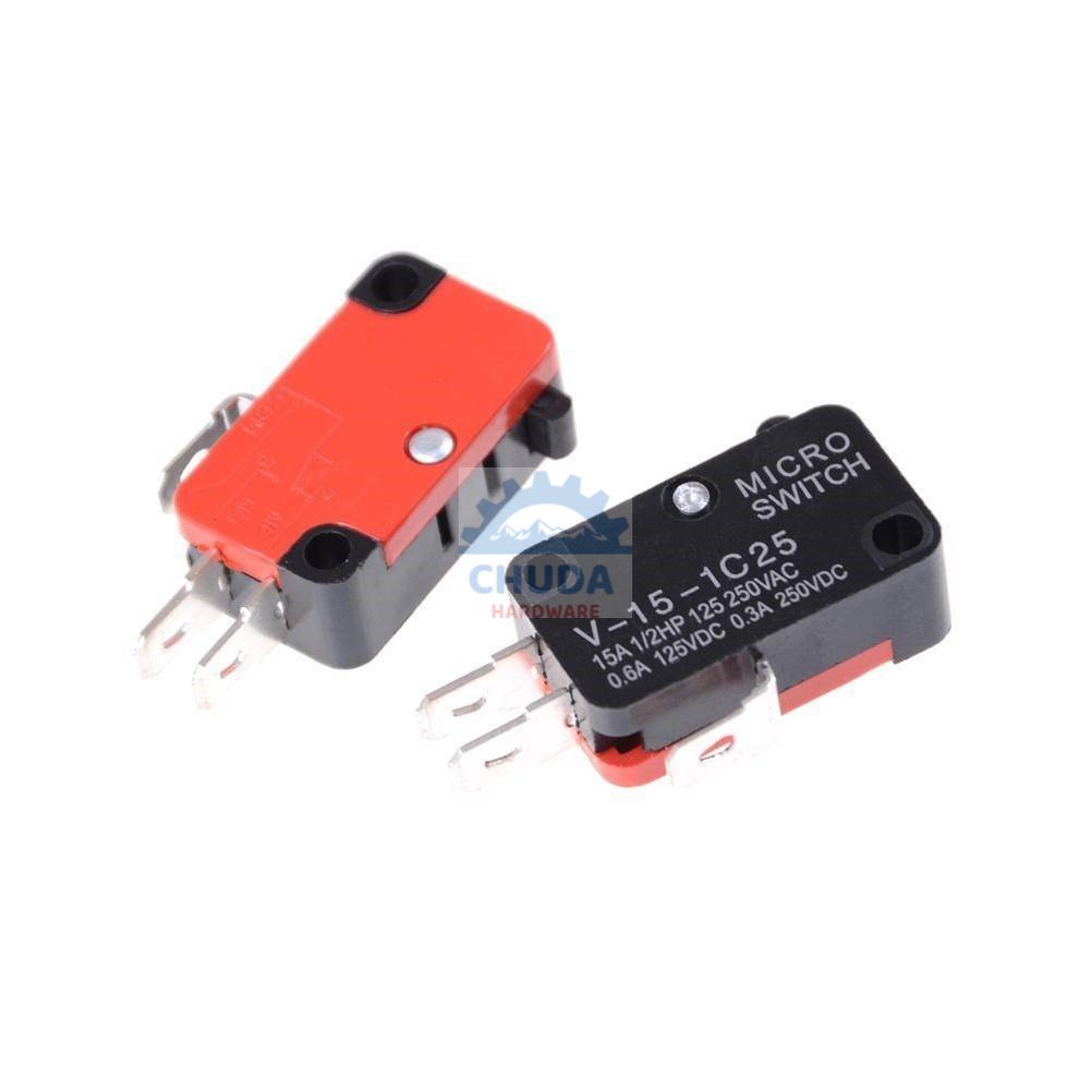 ไมโครสวิทช์ สวิทช์ ลิมิตสวิทช์ Micro Switch Limit Switch 2 ขา 3 ขา 16A 250V #KW ดำ-แดง (1 ตัว)
