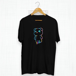 เสื้อยืดผ้าฝ้าย พรีเมี่ยม พิมพ์ลาย DISTRO RAINBOW TEDDY BEAR สีนีออน ยุค 30 สําหรับผู้ชาย และผู้หญิง