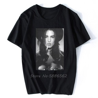 เสื้อยืดผ้าฝ้ายพิมพ์ลายขายดี เสื้อยืดท็อป คอกลม ผ้าฝ้าย พิมพ์ลาย Monica Bellucci H: Celebrity Star สไตล์ฮิปฮอป สําหรับผู