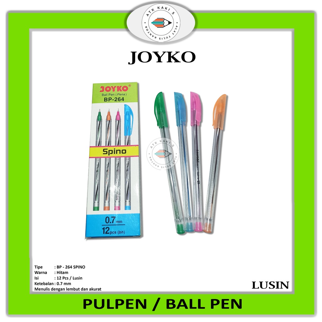 JOYKO - BP 264 Spino Ballpen - ปากกาหมึกสีดํา - โหล