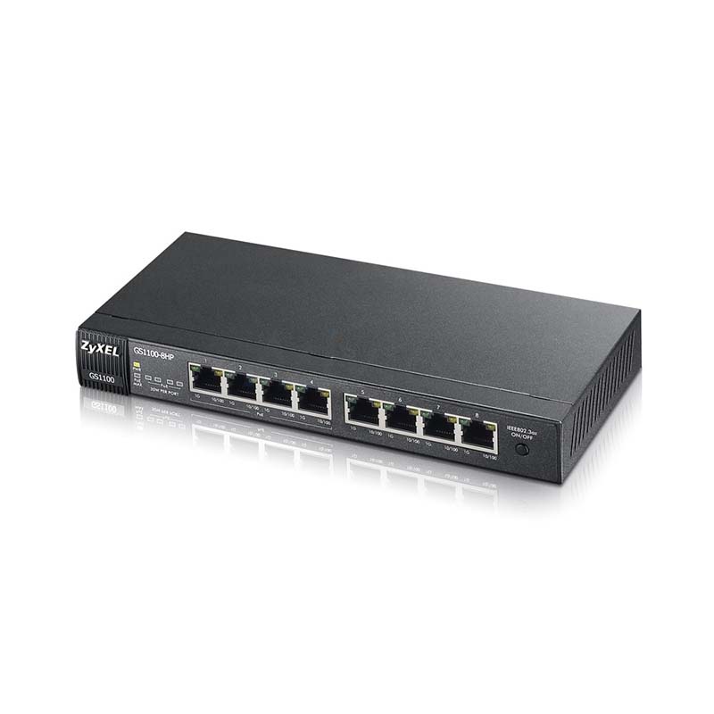 Gigabit Switching Hub ZyXEL (GS1100-8HP) 8 Port PoE(By Shopee  SuperTphone1234)