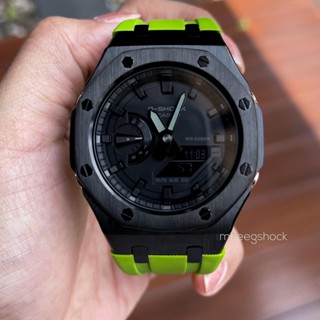 Gshock GA-2100-1a1 หน้าAP Rubber Stainless GEN3 ตัวแรเขียวดำฉายาLamborghini