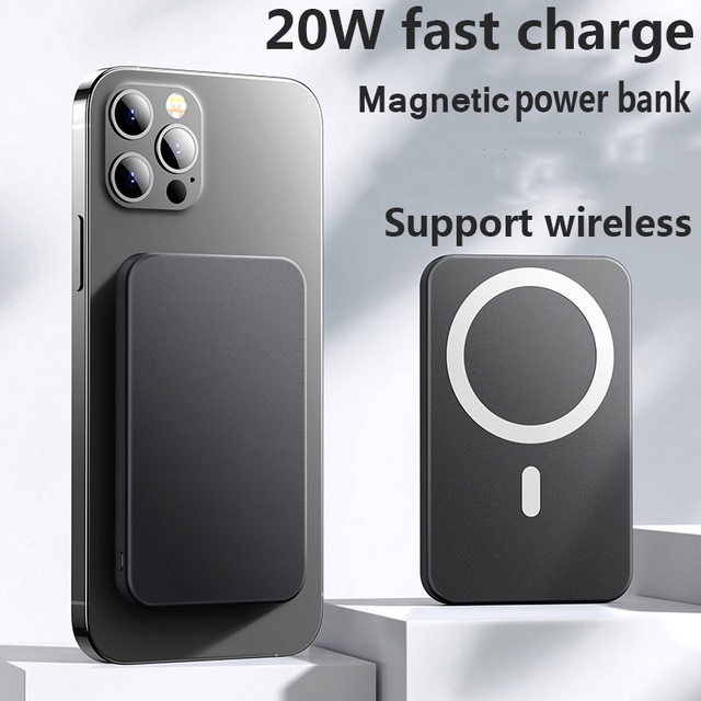 พาวเวอร์แบงค์แม่เหล็ก 10000mAh 20W ชาร์จเร็ว สําหรับ Macsafe Powerbank iPhone 14 13 12 Series 13 Pro Max Mini #8