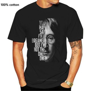 เสื้อยืดผ้าฝ้ายพิมพ์ลายขายดี เสื้อยืด ลายศิลปะ John Lennon Imagine Song Lyric สําหรับผู้ชาย