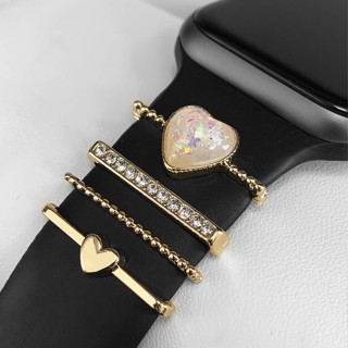 Bling แหวนซิลิโคน ประดับเพชร โอปอล สร้างสรรค์ เครื่องประดับ สําหรับ Apple Watch