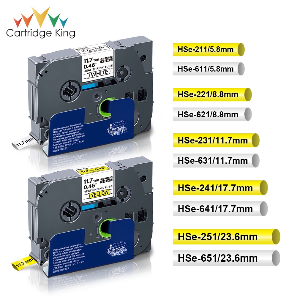 ท่อหดความร้อน 5.8-23.6 มม. สําหรับเครื่องพิมพ์ Brother PT H500 E300VP E500 E550WVP P750WVP P700 HSe2