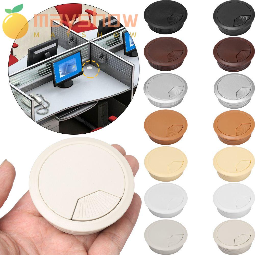 MAYSHOW 60/80mm Tidy Computer Grommet Hardware Desk Table Cable Fastener Wire Hole Cover Office Organizer Round Cable Clamp Buckle Line Practical Line Box/Multicolor