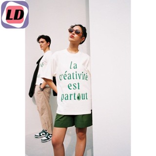 LD maison KEEPS la créativité Oversized Tee เสื้อยืด oversized สีครีม ลายกราฟฟิก