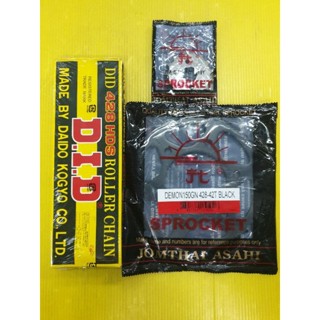 โซ่สเตอร์ demon150 gr/gn 428-126-15-42tแท้โซ่didหนา+สเตอร์พระอาทิตย์