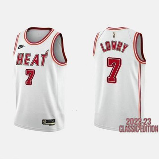 เสื้อกีฬาบาสเก็ตบอล ลายทีม NBA TR22HGR3 2022-23 สําหรับผู้ชาย #7 เสื้อกีฬาแขนสั้น ลายทีม Kyle Lowry Heat-pressed Classic Edition FAoocb45EKhmpk12 สีขาว