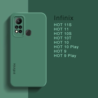 แท้ เคสโทรศัพท์มือถือ ซิลิโคนนิ่ม กันรอยกล้อง สีพื้น สําหรับ Infinix HOT 11 Play 11S NFC Note 11 Pro 2022