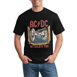 High Quality Custom T-Shirt Acdc We Salute You Album Cover Cannon Rock Band Concert Tour Merch 100% Cotton