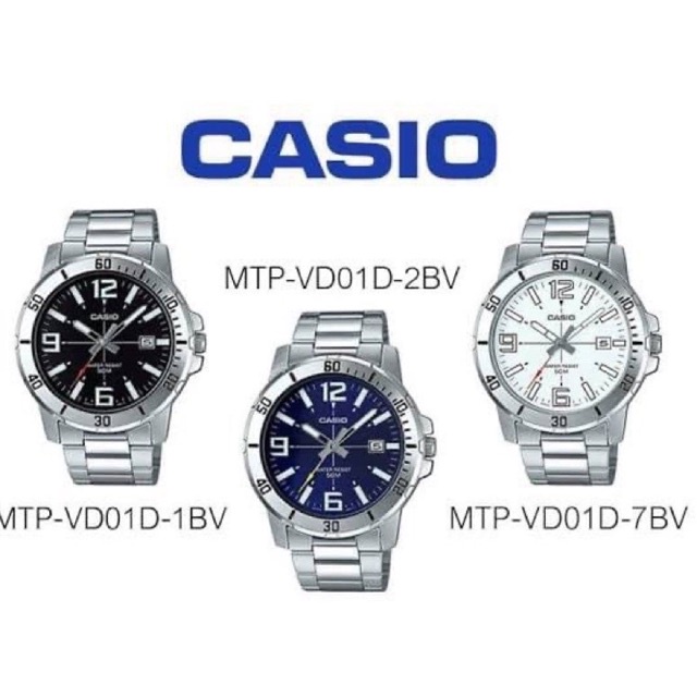 นาฬิกาผู้ชาย คาชิโอ สายสเเตนเลส มีวันทีใช้งานได้จิง รุ่นใหม่ มี4สี ราคาประหยัด